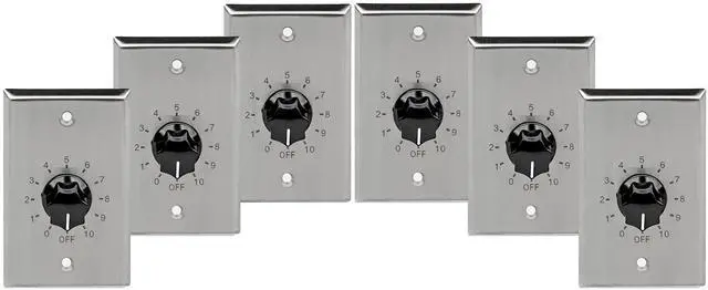 Main image of VC50S 50W Plate Mounted 70V Commercial Volume Control - Stainless Steel (6-Pack)
