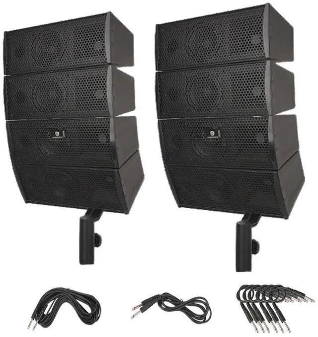 Main image of Club A 4X4 Passive Line Array Speaker System Sets with Connecting Cables Eight Tweeter and Eight mid-tweeters, 8 Ohms Impedance