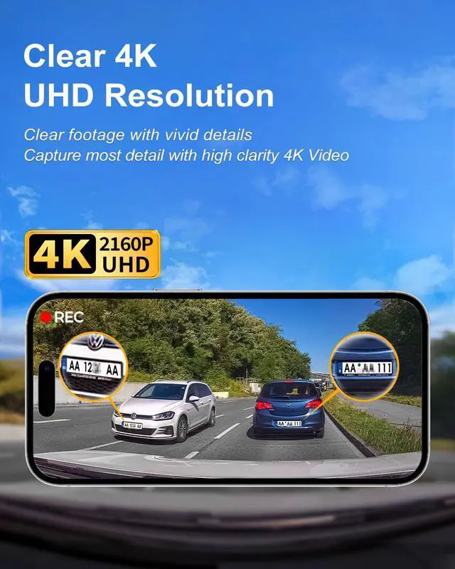 Alt view image 4 of 6 - 4K Dash Cam Suitable for Kia Sportage 2023-2026 & Plug-in Hybrid (Part No#DW010/P1020/R2010), OEM Factory Look, 2160P UHD Video, WiFi & APP, Loop Recording, G-Sensor, Easy to Use, 64GB Card