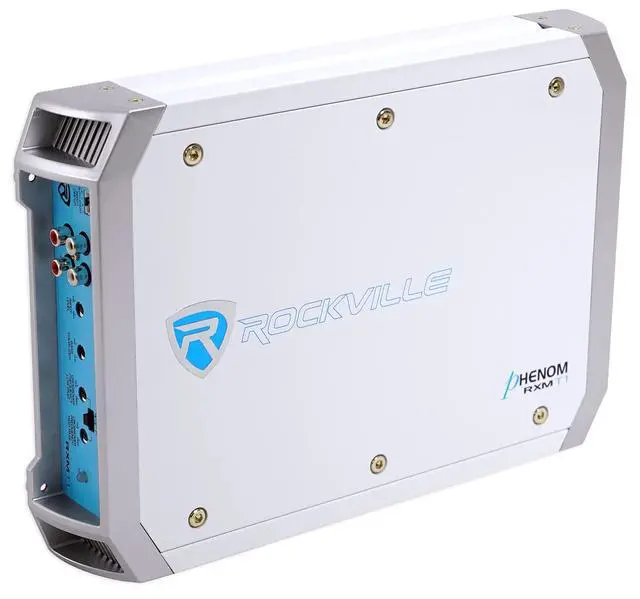 Alt view image 2 of 6 - RXM-T1 2-Channel Marine/Boat Amplifier 1500W Peak/370W RMS | Class A/B, MOSFET Power Supply, 2-Ohm Stable, 4-Ohm Bridgeable, High-Level Input, RCA Output, Smart Auto Turn-On, Bass EQ