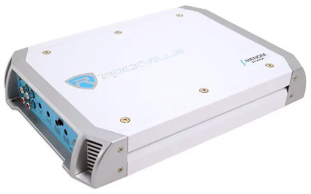 Alt view image 6 of 6 - RXM-T1 2-Channel Marine/Boat Amplifier 1500W Peak/370W RMS | Class A/B, MOSFET Power Supply, 2-Ohm Stable, 4-Ohm Bridgeable, High-Level Input, RCA Output, Smart Auto Turn-On, Bass EQ