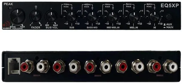 Alt view image 2 of 6 - EQ5XP | 5-Band Car Audio Parametric Equalizer with 9V Line Driver, Subwoofer Control & Adjustable Fader - in-Dash EQ for Pro Sound Tuning