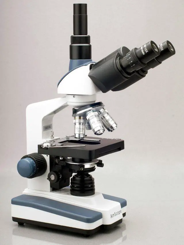 Alt view image 2 of 6 - T120B Professional Siedentopf Trinocular Compound Microscope | 40X-2000X Magnification Range Compound Biological Microscope Mechanical Stage Built-In LED Illumination Siedentopf
