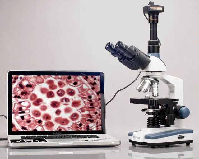 Alt view image 6 of 6 - T120B Professional Siedentopf Trinocular Compound Microscope | 40X-2000X Magnification Range Compound Biological Microscope Mechanical Stage Built-In LED Illumination Siedentopf