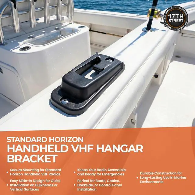 Alt view image 4 of 5 - HX891BT Floating Handheld VHF Transceiver Radio Bundle Kit | Bluetooth, Waterproof 6W transceiver with High Resolution Dot Matrix Display Marine Radio. Includes hanger bracket & cloth
