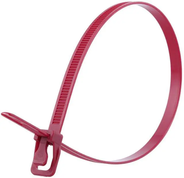 Main image of WorkTie 24 Inch Plenum Cranberry Releasable Tie - 100 Pack