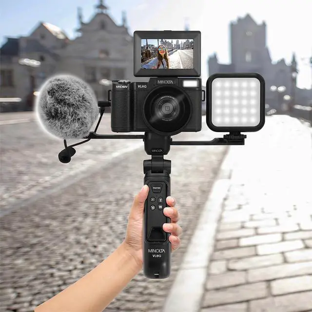 Alt view image 2 of 6 - VLOG MND60V 64MP 4K60FPS Camera Kit w/Tripod, Mic, LED Light, Case | Capture sharp photos and video with intuitive controls for travel, family and everyday moments
