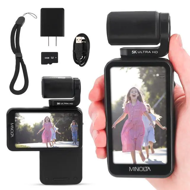 Alt view image 3 of 6 - Showtime MN5KGP1 5K 20MP Camcorder w/Tilt Lens Hed and Night Vision | Capture sharp HD video with an easy-to-use touchscreen and versatile zoom for everyday recording