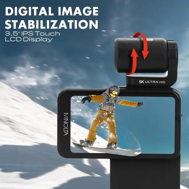 Alt view image 5 of 6 - Showtime MN5KGP1 5K 20MP Camcorder w/Tilt Lens Hed and Night Vision | Capture sharp HD video with an easy-to-use touchscreen and versatile zoom for everyday recording