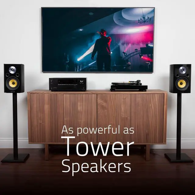 Alt view image 2 of 6 - Signature HiFi 2-Way Bookshelf Surround Sound Speakers for 2-Channel Stereo Listening or Home Theater System - Black Ash/Pair (HFS)