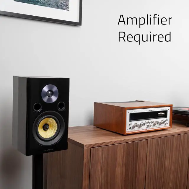 Alt view image 6 of 6 - Signature HiFi 2-Way Bookshelf Surround Sound Speakers for 2-Channel Stereo Listening or Home Theater System - Black Ash/Pair (HFS)