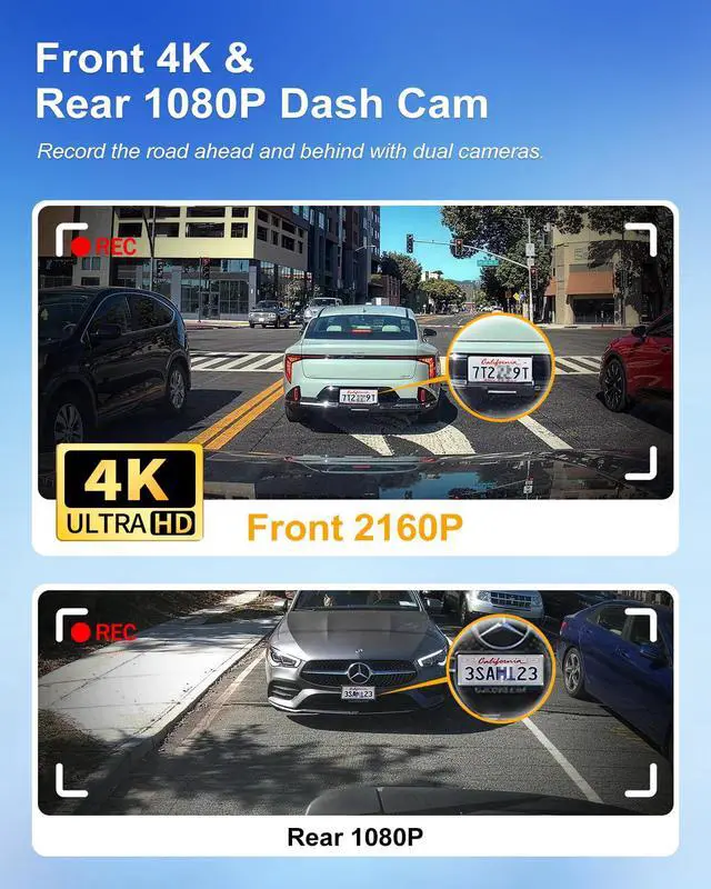 Alt view image 2 of 6 - Front 4K+Rear 1080P Dash Cam for 2024-2026 Subaru Crosstrek & Crosstrek Hybrid (HD2-D6800), OEM Look, 2 Way HD Video, WiFi & APP, Loop Recording, G-Sensor, Easy to Use, 128GB Card