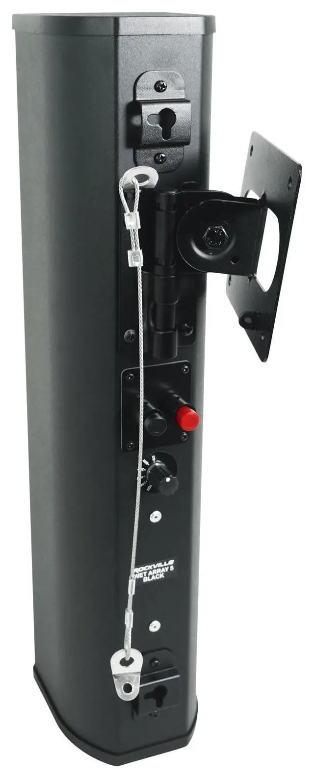 Alt view image 5 of 6 - WET ARRAY 5 Black 70V 60W Commercial Wall Mount Swivel Column Speaker, 2-Way Line Array Design, IP55 Waterproof, Indoor/Outdoor Use for Restaurants, Churches, Auditoriums | Adjustable Tap 60W, 30W, 15