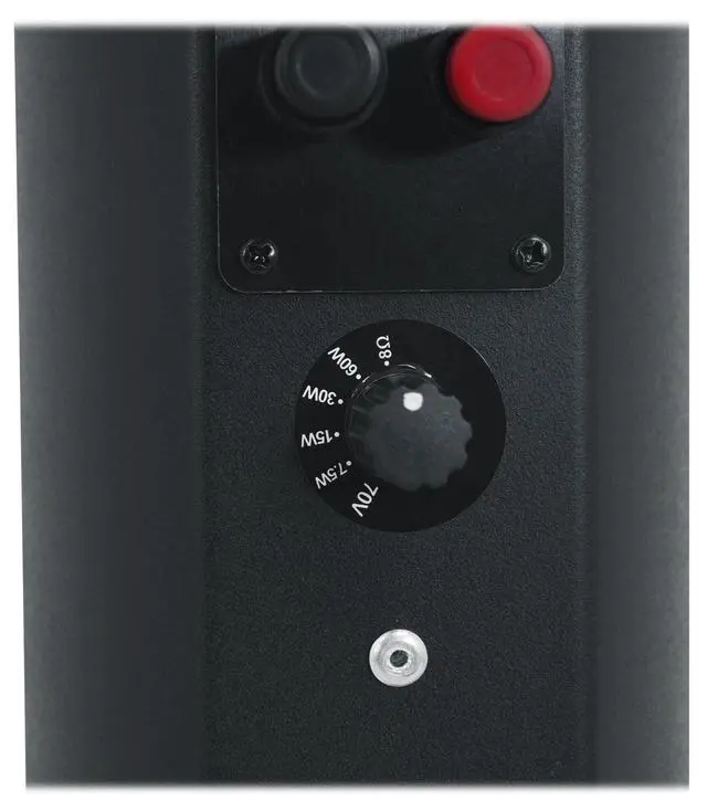 Alt view image 6 of 6 - WET ARRAY 5 Black 70V 60W Commercial Wall Mount Swivel Column Speaker, 2-Way Line Array Design, IP55 Waterproof, Indoor/Outdoor Use for Restaurants, Churches, Auditoriums | Adjustable Tap 60W, 30W, 15