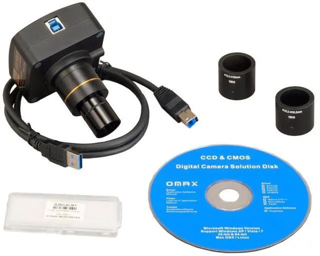 Alt view image 2 of 4 - A3580U3 8MP USB3.0 Digital Camera for Microscope with 0.01mm | 8MP CMOS Sensor USB 3.0 Connectivity Calibration Slide Included