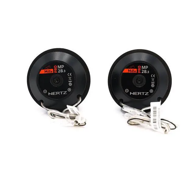 Alt view image 4 of 6 - Mille Pro Series MP-283 Pair of 1.38" PRO Tweeters with Neodymium Magnets | Tetolon Dome, Neodymium Magnet, 4 Ohm, 28 mm Coil, 91 dB, Crossover Included, 1000-25000 Hz, Grills Included