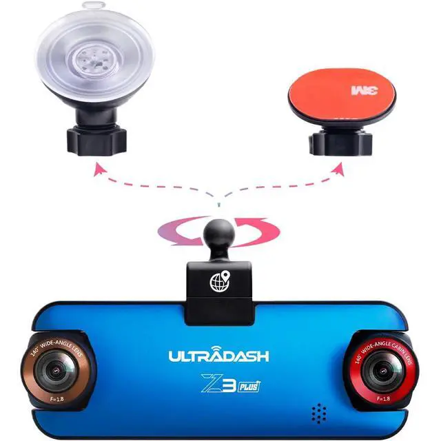 Alt view image 6 of 6 - UltraDash Z3+ Commercial Edition - Dual Lens Dash Cam for Rideshare Taxi Truck Ambulance Police Professional Drivers Wide Angle IR Lens Night Vision Infrared 2.7" LCD HDR Cabin Passenger