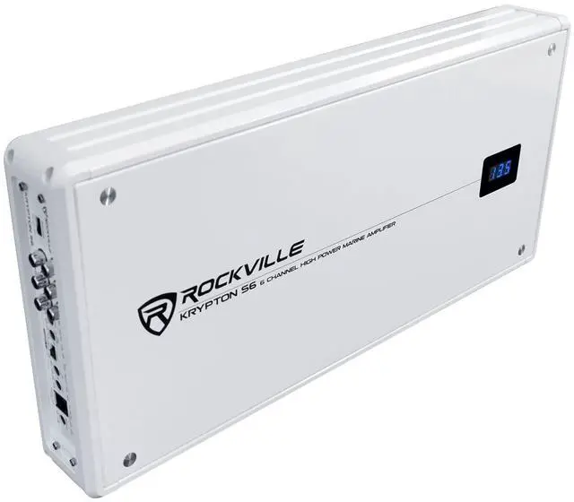 Alt view image 3 of 6 - Krypton S6 Marine/Boat 6-Channel Amplifier, Class A/B | PA Microphone Included, Bass Knob, 660W RMS/2600 Peak Dyno-Certified, Digital Volt Display, Rustproof, MOSFET