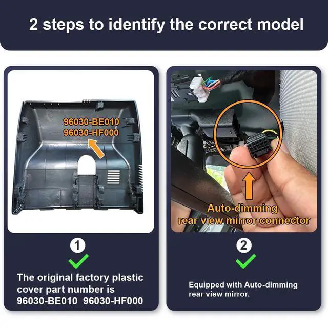 Alt view image 5 of 6 - Front 4K+Rear 1080P Dash Cam Adapts for Hyundai Kona 2023 2024 2025 & Kona Electric (Part No#BE010), Integrated OEM Look, Dual Loop Recording, WiFi & APP, G-Sensor, Easy to Use, 128GB Card