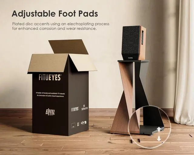 Alt view image 5 of 6 - Universal Modern Speaker Stand up to 66lbs, 1 Pack | Floor Speaker Stand with 27.55" Height, Universal Bookshelf Speaker Stands for Living Room Bedroom Studio, Eiffel Series