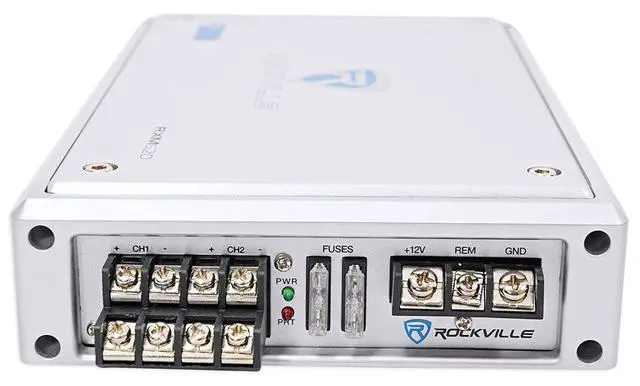 Alt view image 3 of 6 - RXM-S20 4-Channel Micro Marine/ATV Amplifier 1600W Peak/400W RMS | Class A/B, MOSFET Power Supply, Water-Resistant, PA Mic with Talkover, Bass EQ, 2-Ohm Stable, 4-Ohm Bridgeable, RCA Output