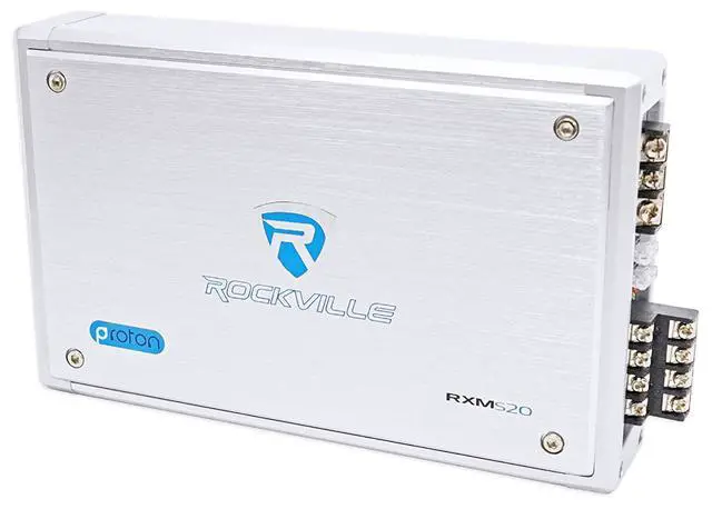 Alt view image 4 of 6 - RXM-S20 4-Channel Micro Marine/ATV Amplifier 1600W Peak/400W RMS | Class A/B, MOSFET Power Supply, Water-Resistant, PA Mic with Talkover, Bass EQ, 2-Ohm Stable, 4-Ohm Bridgeable, RCA Output