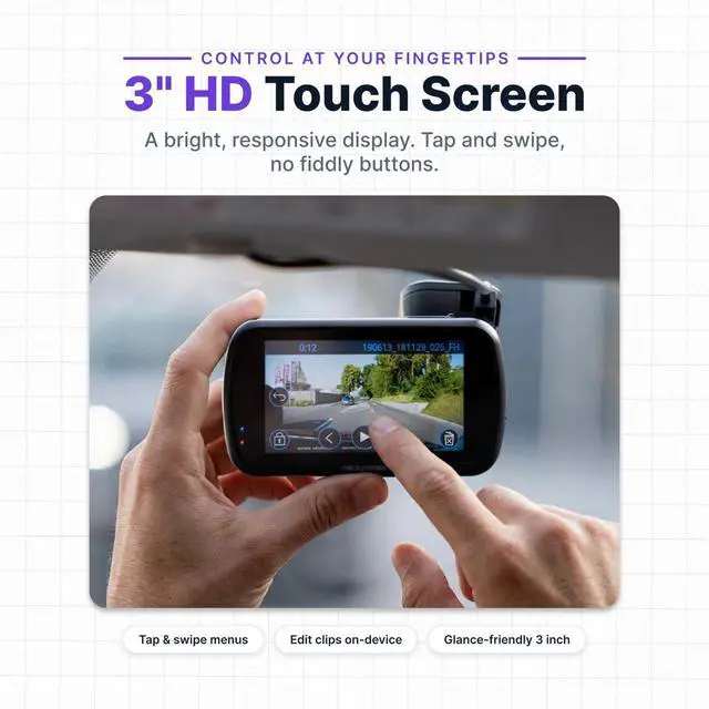 Alt view image 3 of 6 - 1440p HD Wi-Fi Dash Cam 522GW with Alexa | 1440p HD Wi-Fi Dash Cam 522GW with Alexa