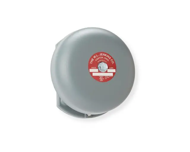 Alt view image 5 of 5 - W.L. Jenkins Company Trolley Bell Single Stroke, Grey and Black, 12VDC with Flasher, 60 Flashes per Minute (Black, 8")