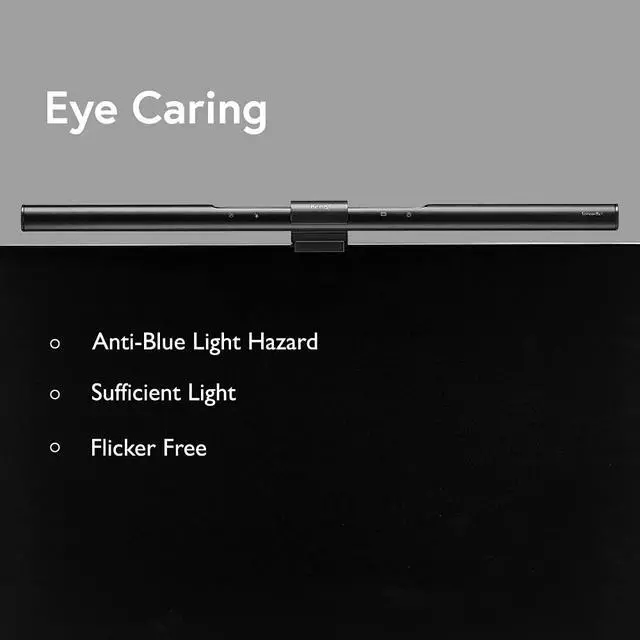 Alt view image 6 of 6 - Screenbar E-Reading LED Computer Monitor Light Lamp with Auto-Dimming and Hue Adjustment Features, Matte Black USB Powered Office Lamp (ScreenBar_Black) Complements with Backlight/RGB setups