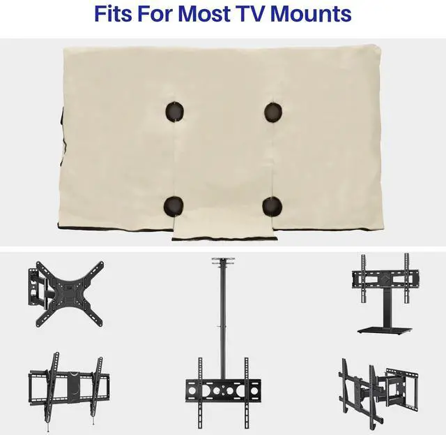Alt view image 4 of 6 - Outdoor TV Cover for 70-75 Inch Flat Screen TVs, All-Weather 600D Waterproof & Dust-Proof Protection, Weatherproof Design with Remote Control Pocket, Compatible with Multiple Mounting Options
