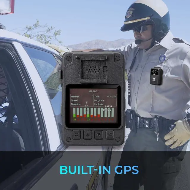 Alt view image 3 of 6 - 4K UHD Body Camera with GPS Night Vision WiFi Loop Recording 128GB IP67 | 4K Ultra HD video recording, 130 degree wide angle lens, password protected system, 10 hour long battery life, built-in GPS