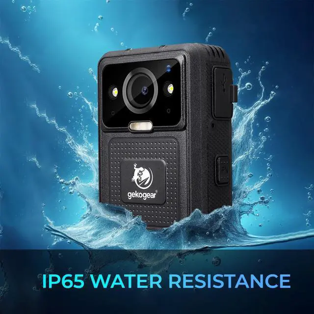 Alt view image 5 of 6 - 4K UHD Body Camera with GPS Night Vision WiFi Loop Recording 128GB IP67 | 4K Ultra HD video recording, 130 degree wide angle lens, password protected system, 10 hour long battery life, built-in GPS