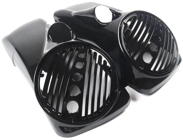 Main image of Vivid Black 8" Speaker Lids w/Tweeter Port for 1994-2013 Harley Touring Models