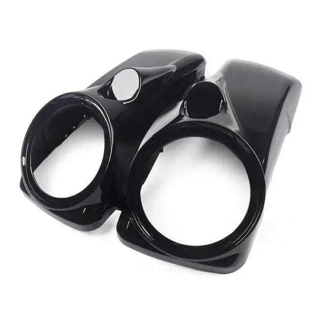 Alt view image 4 of 6 - Vivid Black 8" Speaker Lids w/Tweeter Port for 1994-2013 Harley Touring Models