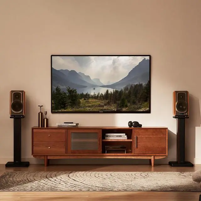 Alt view image 6 of 6 - SS02 25.6 inch Wood Grain Speaker Stands for S1000DB / S2000PRO/ S1000MKII Hollowed for Optional Sand Filling Tuning - Pair