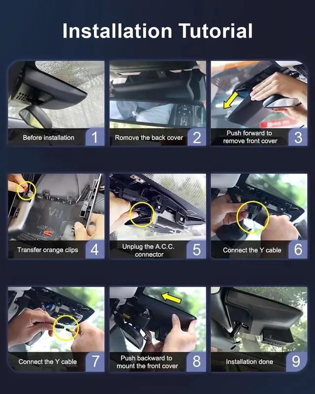 Alt view image 6 of 6 - Front 4K+Rear 1080P Dash Cam Adapts for Toyota Corolla Cross 2023-2026 (NOT Corolla), OEM Style, Built-in WiFi & APP, Dual HD Video, Loop Recording, G-Sensor, Easy to Set, 128GB Card
