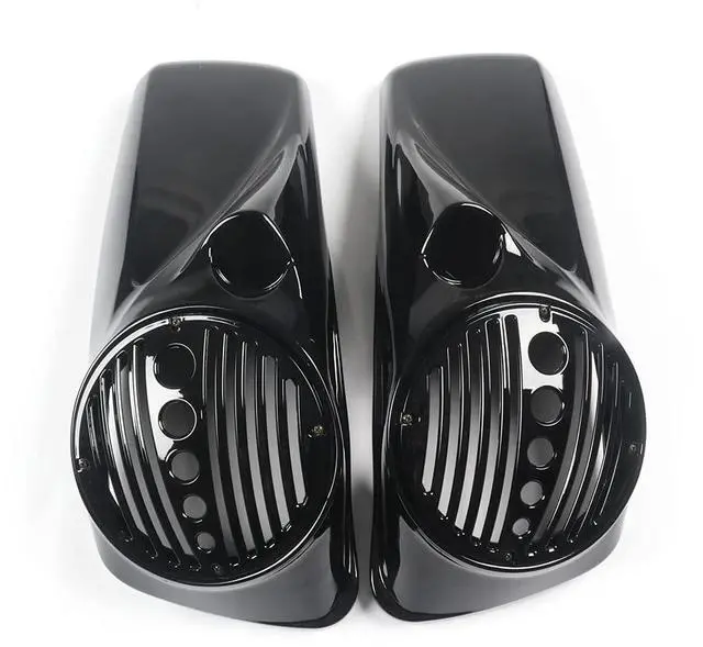 Main image of Vivid Black 8" Speaker Lids w/Tweeter Port for Harley Touring Models 2014-up