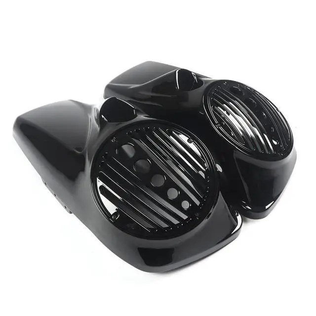 Alt view image 4 of 6 - Vivid Black 8" Speaker Lids w/Tweeter Port for Harley Touring Models 2014-up