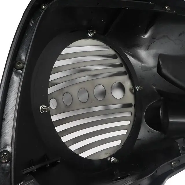 Alt view image 6 of 6 - Vivid Black 8" Speaker Lids w/Tweeter Port for Harley Touring Models 2014-up