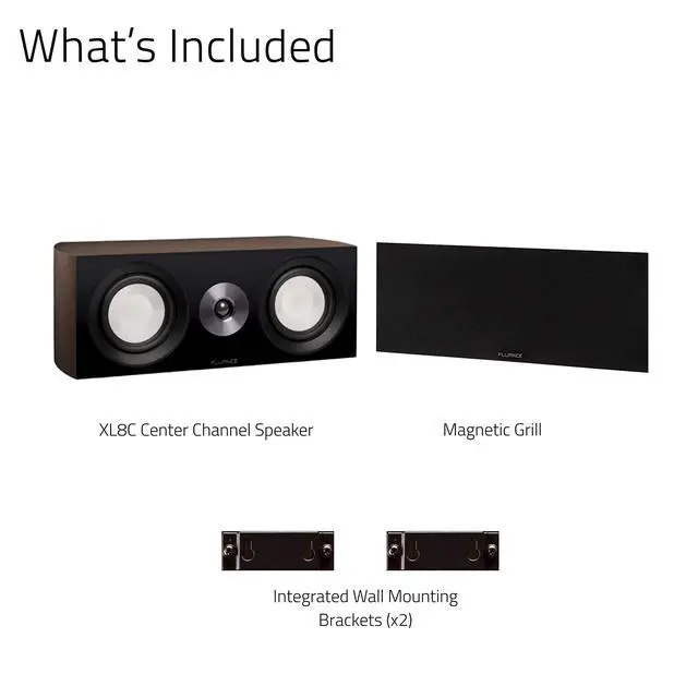 Alt view image 6 of 6 - Reference High Performance 2-Way Center Channel Speaker for Enhanced Dialogue and Vocals in Home Theater Surround Sound Systems - Black Ash (XL8C)