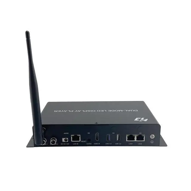 Alt view image 3 of 6 - Huidu HD-A4L Dual-Mode LED Display Media Player, Digital Signage Controller, Synchronous & Asynchronous Playback, Wi-Fi, HDMI, Gigabit Ethernet, Multi-Channel 4K Support (Upgraded Model of HD-A3L)