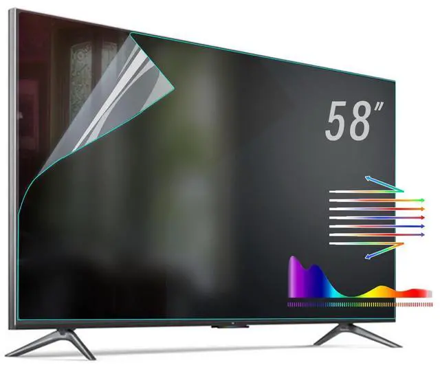Main image of 2026 Anti Glare Film for 58 TV Screen, Blue Light Filter and Glare Reducer, Indoor Outdoor Glare TV Shield for Clear Viewing (58" 1270)