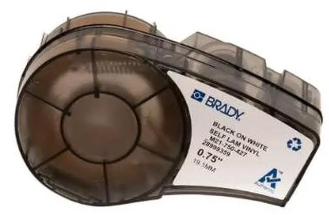 Main image of M21-750-427, Pack of 110927 0.75"x14' Translucent/White BMP21 Vinyl Wire & Cable Label, Pack of 5 Cartridges
