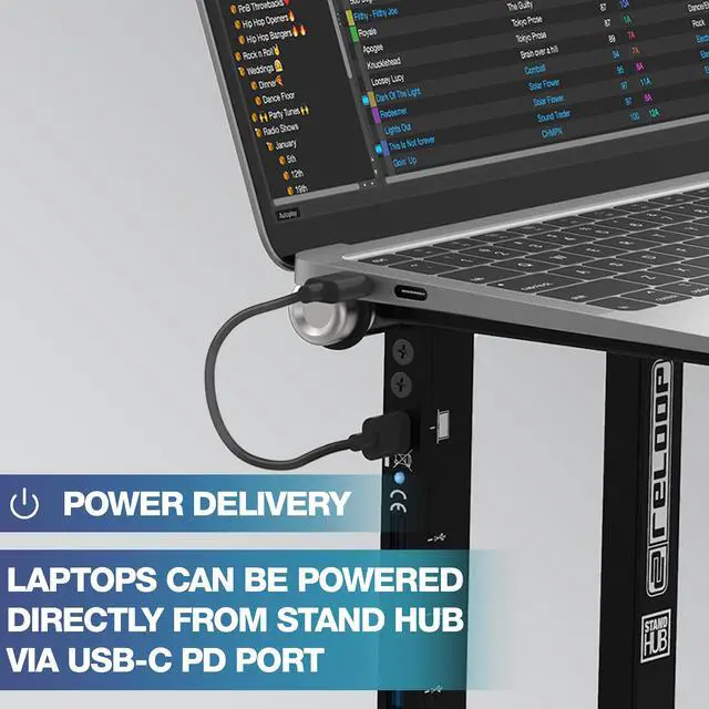 Alt view image 6 of 6 - Advanced Laptop Stand with USB-C PD Hub (AMS, black (AMS-STAND-HUB)