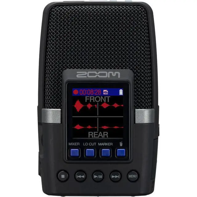 Alt view image 3 of 6 - Zoom H2 Essential Multi-Mic Handy Recorder (ZH2E) Bundle with Oben TT-610B Aluminum Tabletop Tripod, SanDisk 32GB Memory Card and Watson 4-Bay Charger with 4-Pack AA NiMH Rechargeable Batteries