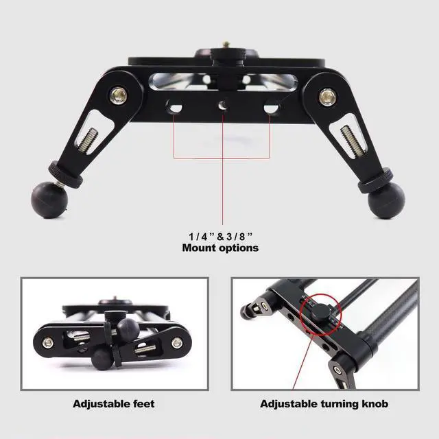 Alt view image 5 of 6 - P1 Series Carbon Camera Slider Dolly Parallax Panorama Shot for Camera, Mobile Phone, DSLR, Mirrorless with Bag (60cm (23.6 inch))