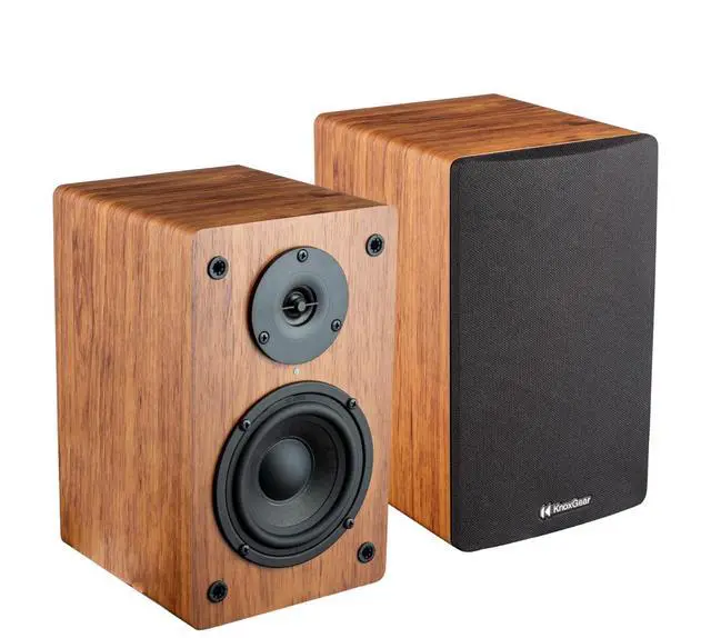 Main image of LP1 Powered Bluetooth Bookshelf Speakers Pair - Turntable, Record Player, Stereo Speaker - 30 Watt x 2-2.0 Stereo Studio Monitor Speakers - Wood Finish - 4" Paper Cone Woofer, Active Speakers, Wired |