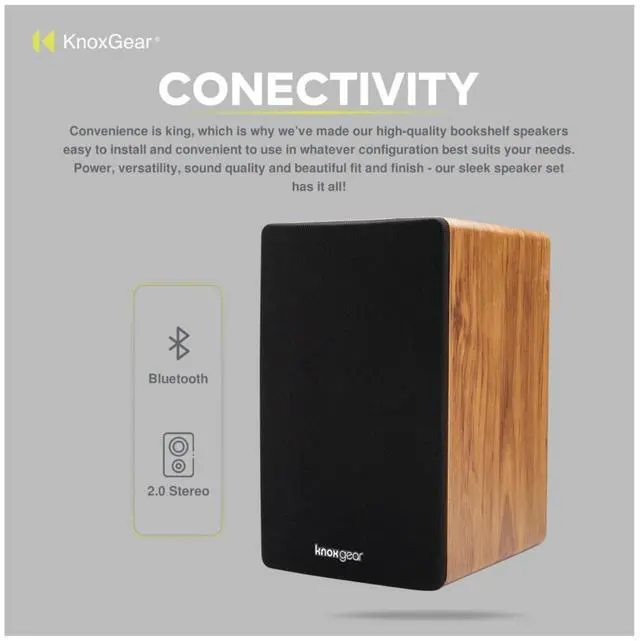 Alt view image 2 of 6 - LP1 Powered Bluetooth Bookshelf Speakers Pair - Turntable, Record Player, Stereo Speaker - 30 Watt x 2-2.0 Stereo Studio Monitor Speakers - Wood Finish - 4" Paper Cone Woofer, Active Speakers, Wired |