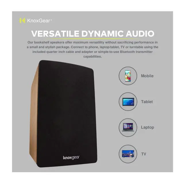 Alt view image 4 of 6 - LP1 Powered Bluetooth Bookshelf Speakers Pair - Turntable, Record Player, Stereo Speaker - 30 Watt x 2-2.0 Stereo Studio Monitor Speakers - Wood Finish - 4" Paper Cone Woofer, Active Speakers, Wired |