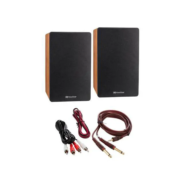 Alt view image 6 of 6 - LP1 Powered Bluetooth Bookshelf Speakers Pair - Turntable, Record Player, Stereo Speaker - 30 Watt x 2-2.0 Stereo Studio Monitor Speakers - Wood Finish - 4" Paper Cone Woofer, Active Speakers, Wired |